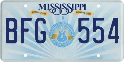 MS license plate BFG554