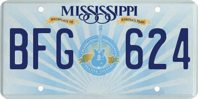MS license plate BFG624