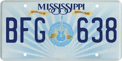 MS license plate BFG638