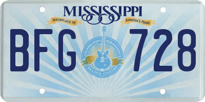 MS license plate BFG728