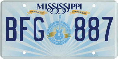 MS license plate BFG887