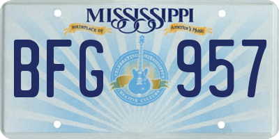 MS license plate BFG957