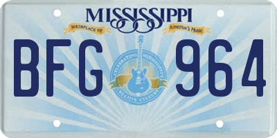MS license plate BFG964