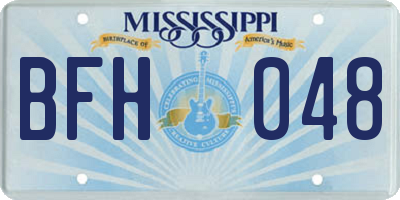 MS license plate BFH048