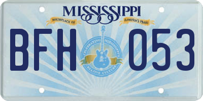 MS license plate BFH053