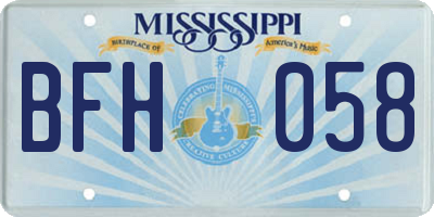 MS license plate BFH058