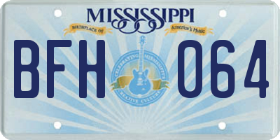 MS license plate BFH064