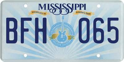 MS license plate BFH065