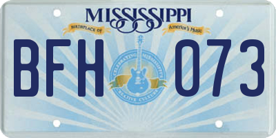 MS license plate BFH073