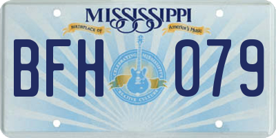 MS license plate BFH079
