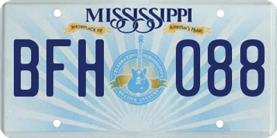 MS license plate BFH088
