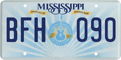 MS license plate BFH090