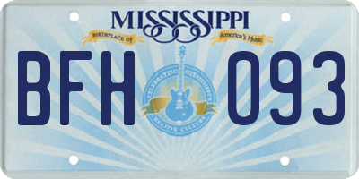 MS license plate BFH093