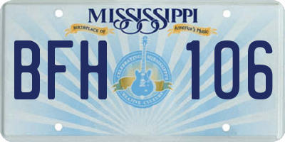 MS license plate BFH106