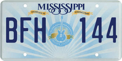 MS license plate BFH144