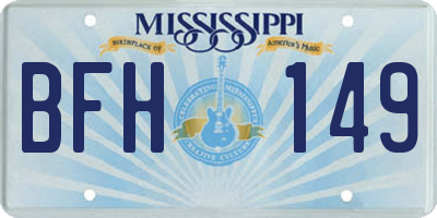 MS license plate BFH149