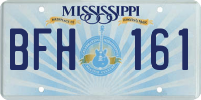 MS license plate BFH161