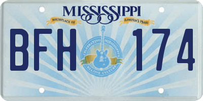 MS license plate BFH174