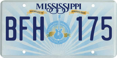 MS license plate BFH175