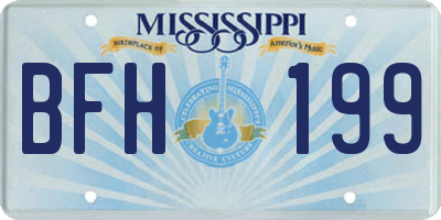 MS license plate BFH199
