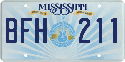 MS license plate BFH211