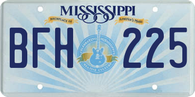 MS license plate BFH225