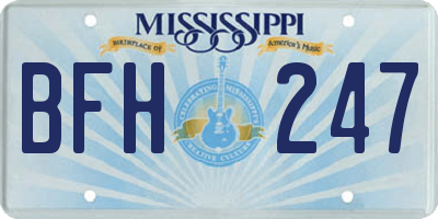 MS license plate BFH247