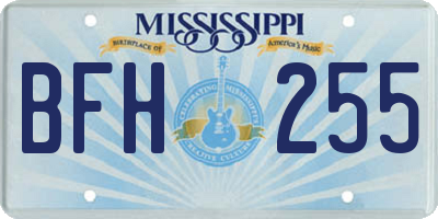 MS license plate BFH255