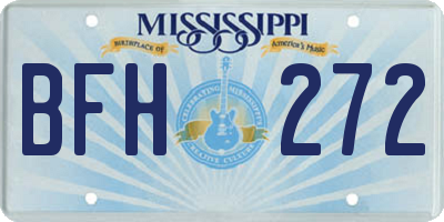 MS license plate BFH272