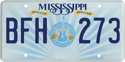 MS license plate BFH273