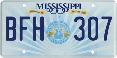 MS license plate BFH307