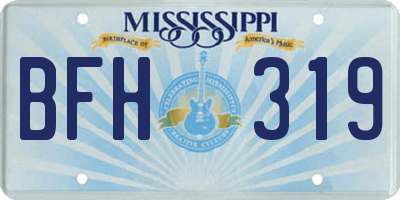 MS license plate BFH319