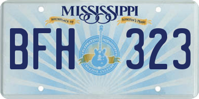 MS license plate BFH323