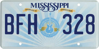 MS license plate BFH328