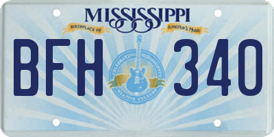 MS license plate BFH340