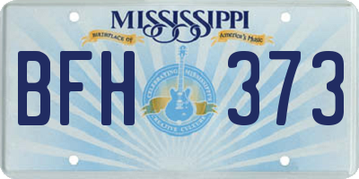 MS license plate BFH373