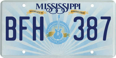 MS license plate BFH387
