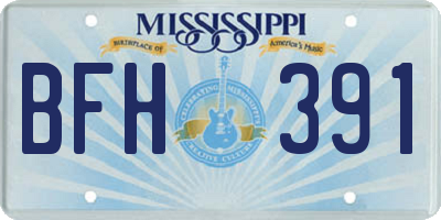 MS license plate BFH391