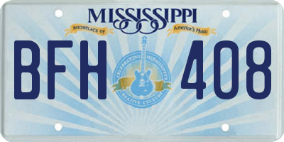 MS license plate BFH408