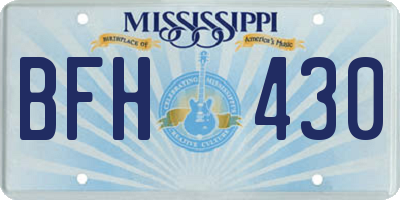 MS license plate BFH430