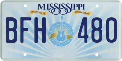 MS license plate BFH480