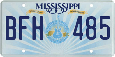 MS license plate BFH485