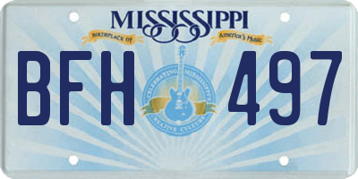 MS license plate BFH497