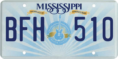MS license plate BFH510