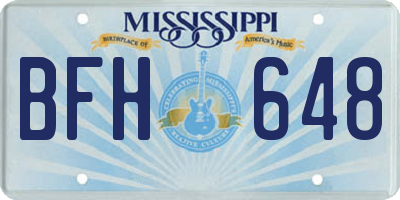 MS license plate BFH648