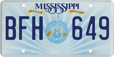 MS license plate BFH649