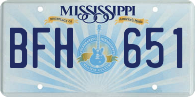 MS license plate BFH651