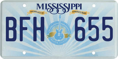 MS license plate BFH655