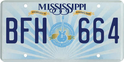 MS license plate BFH664
