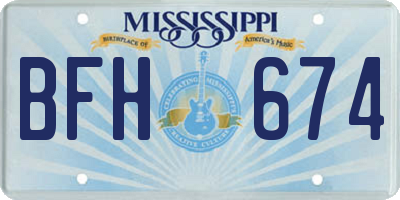 MS license plate BFH674